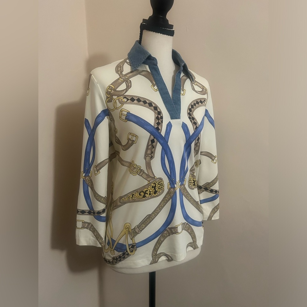 J.McLaughlin Equestrian Chambray Top